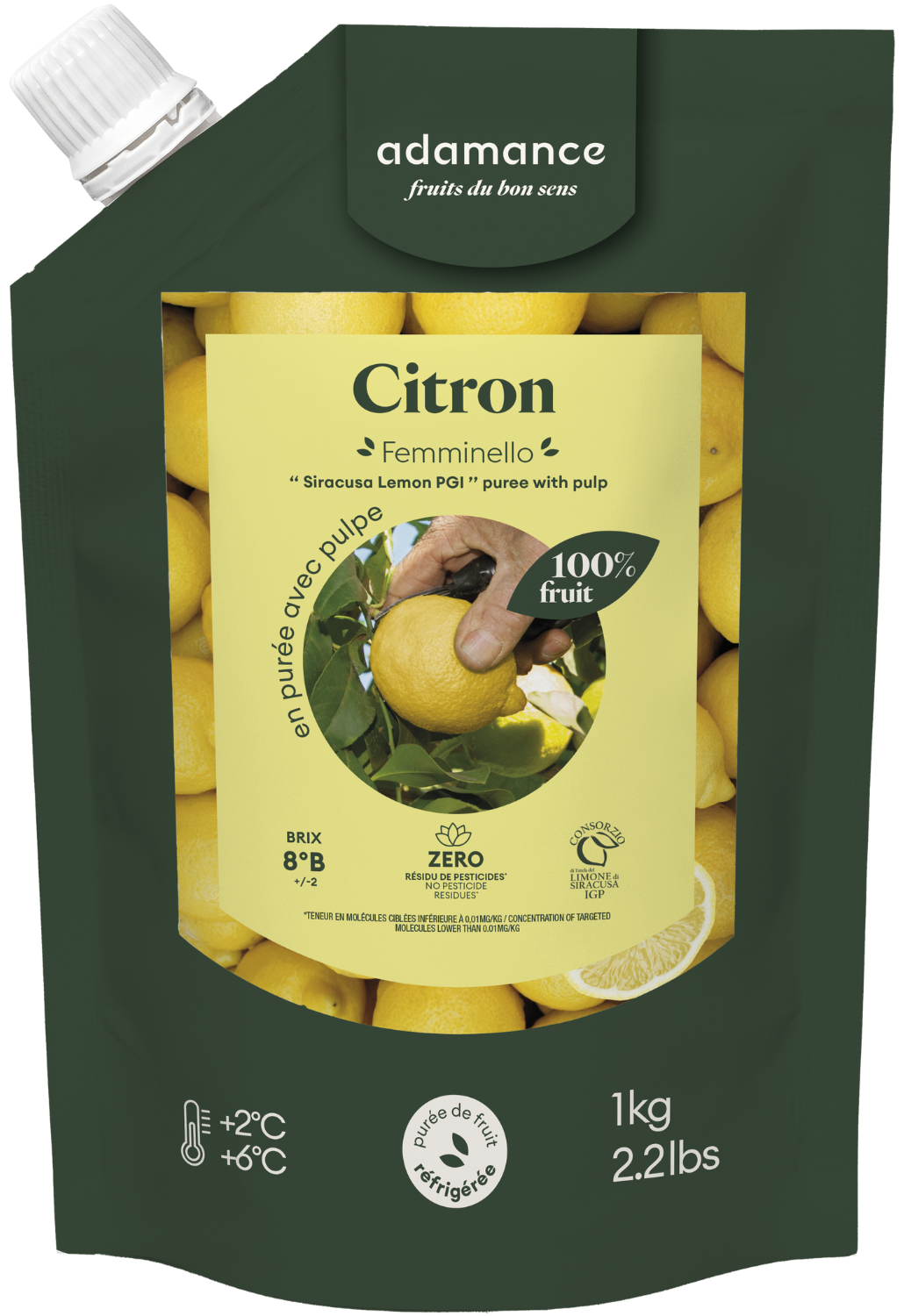 Puree de citron réfrigérée adamance