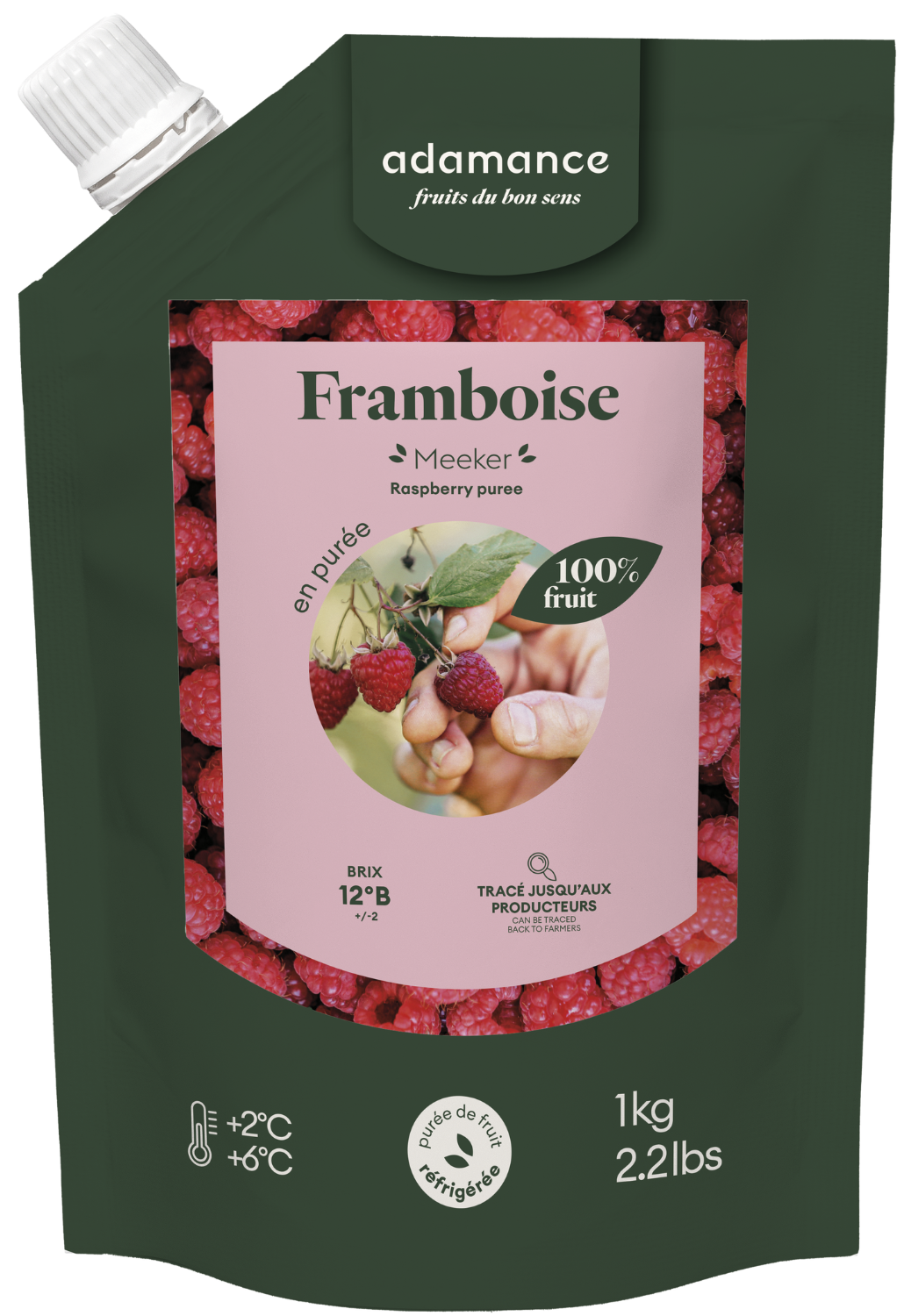 purée de framboise réfrigérée adamance