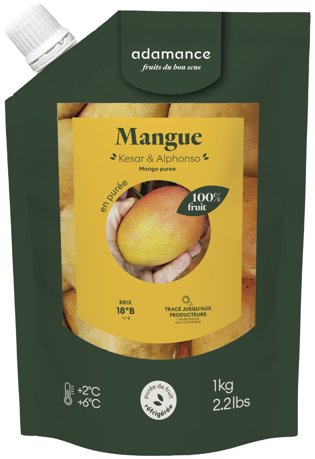 purée de mangue réfrigérée adamance